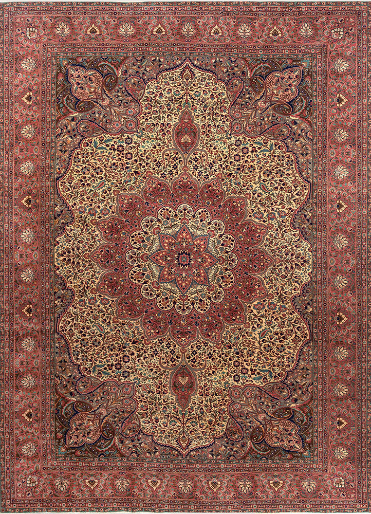 aalam gold wool hand knotted Rug - HeadShot