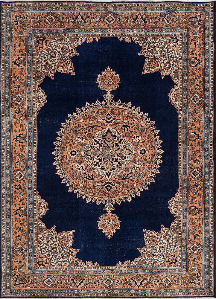 aalam blue wool hand knotted Rug - HeadShot aalam blue wool hand knotted Rug - HeadShot