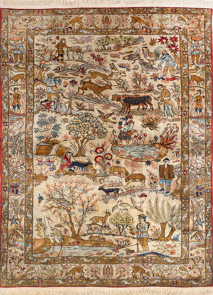 gulmarg gold silk hand knotted Rug - HeadShot gulmarg gold silk hand knotted Rug - HeadShot