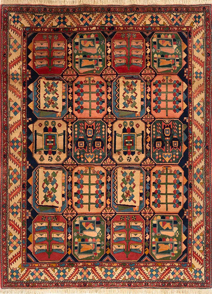 nuray gold wool hand knotted Rug - HeadShot