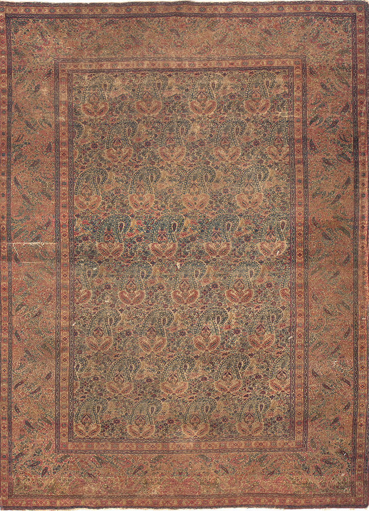 aalam gold wool hand knotted Rug - HeadShot