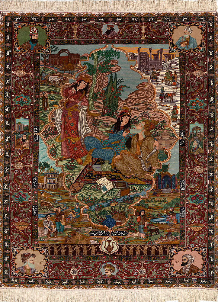 aalam green wool hand knotted Rug - HeadShot aalam green wool hand knotted Rug - HeadShot