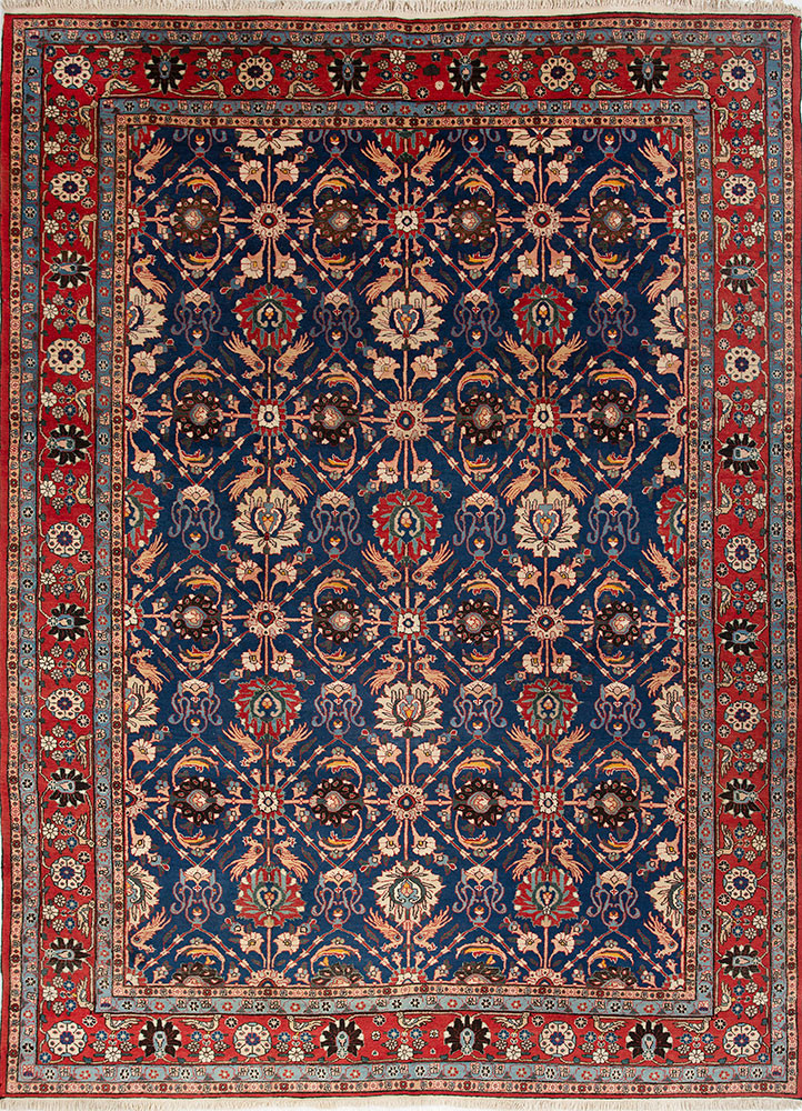 aalam blue wool hand knotted Rug - HeadShot aalam blue wool hand knotted Rug - HeadShot