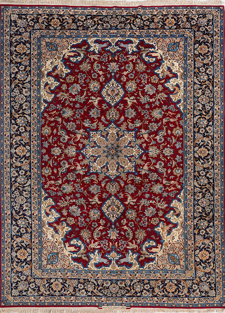 aalam red and orange wool hand knotted Rug - HeadShot aalam red and orange wool hand knotted Rug - HeadShot