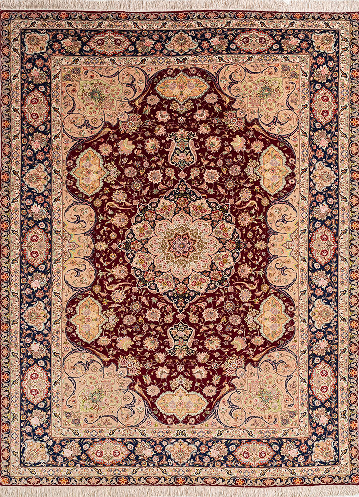 aalam red and orange wool hand knotted Rug - HeadShot aalam red and orange wool hand knotted Rug - HeadShot