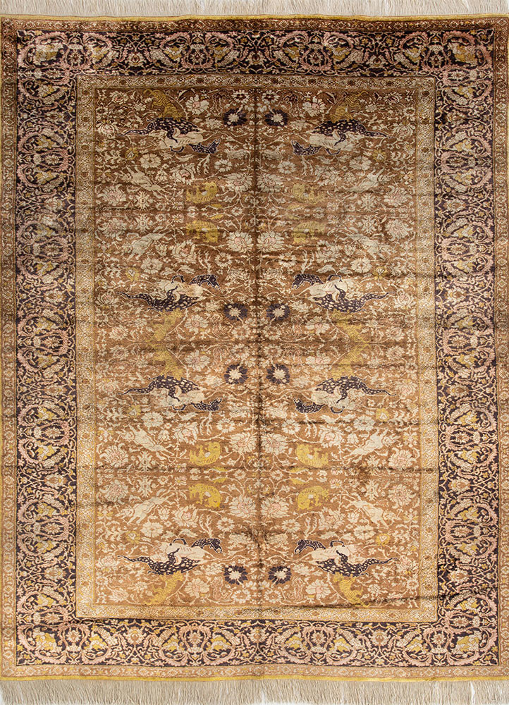 aalam gold wool hand knotted Rug - HeadShot aalam gold wool hand knotted Rug - HeadShot