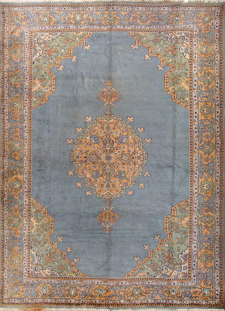 aalam grey and black wool hand knotted Rug - HeadShot