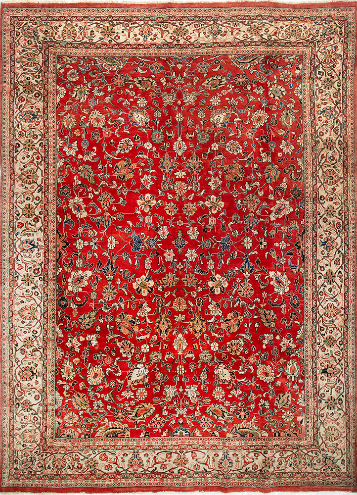 aalam red and orange wool hand knotted Rug - HeadShot aalam red and orange wool hand knotted Rug - HeadShot