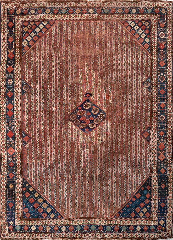 kiaan red and orange wool hand knotted Rug - HeadShot