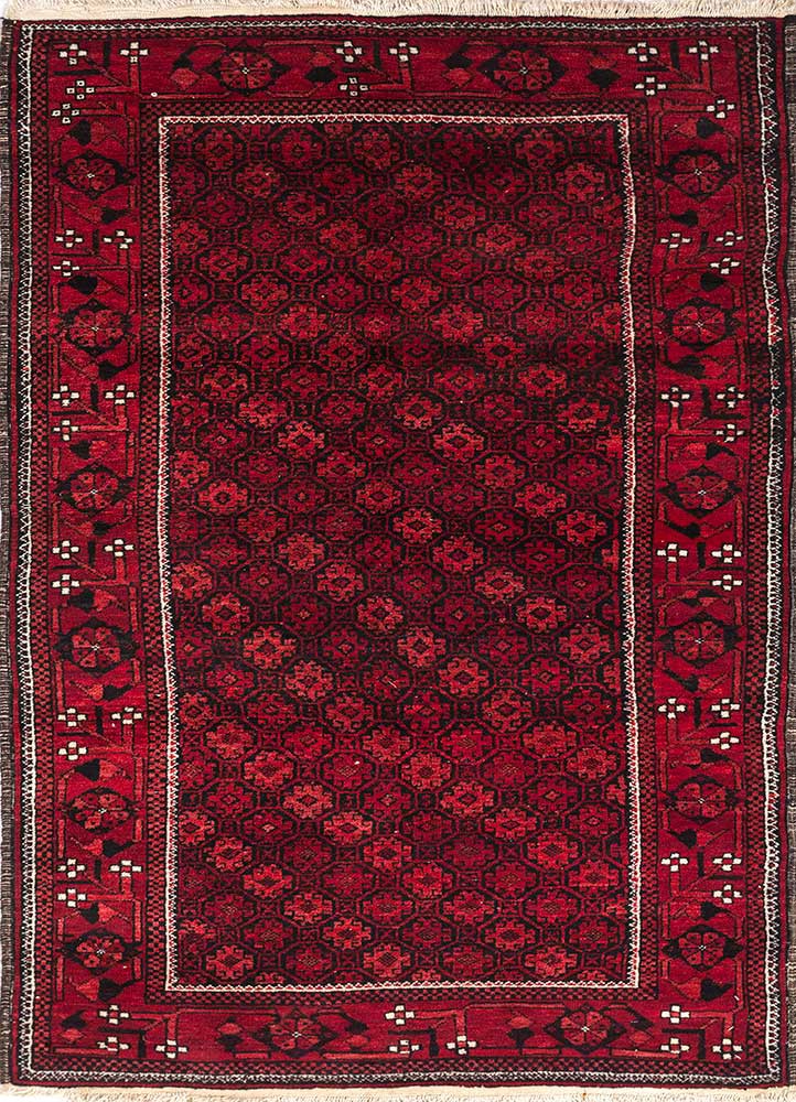 kiaan red and orange wool hand knotted Rug - HeadShot
