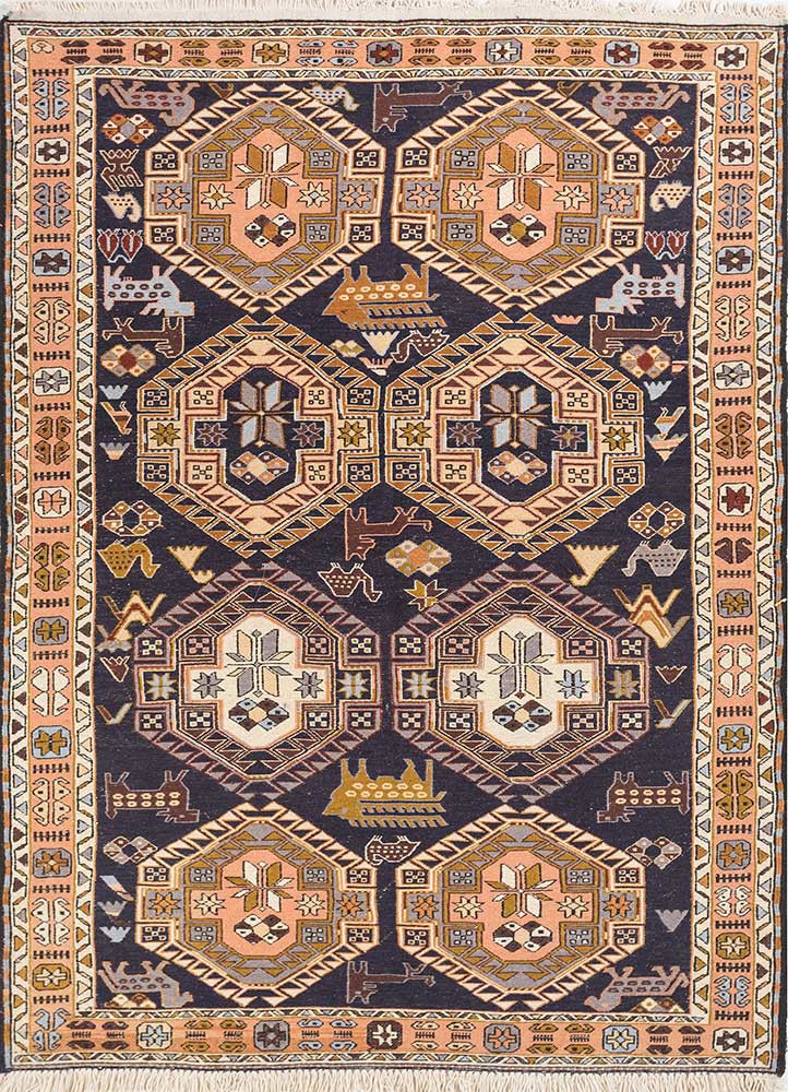 kiaan red and orange wool hand knotted Rug - HeadShot