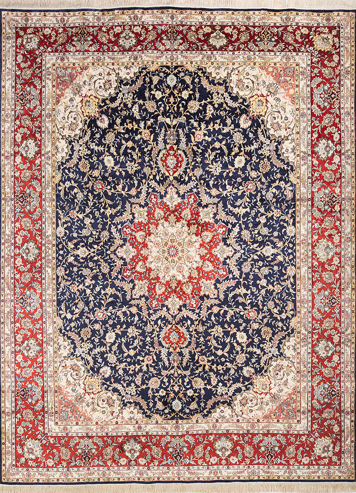 gulmarg blue silk hand knotted Rug - HeadShot gulmarg blue silk hand knotted Rug - HeadShot