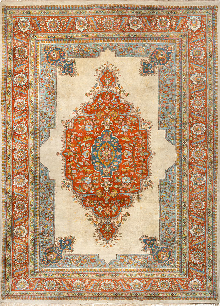 aalam red and orange wool hand knotted Rug - HeadShot aalam red and orange wool hand knotted Rug - HeadShot