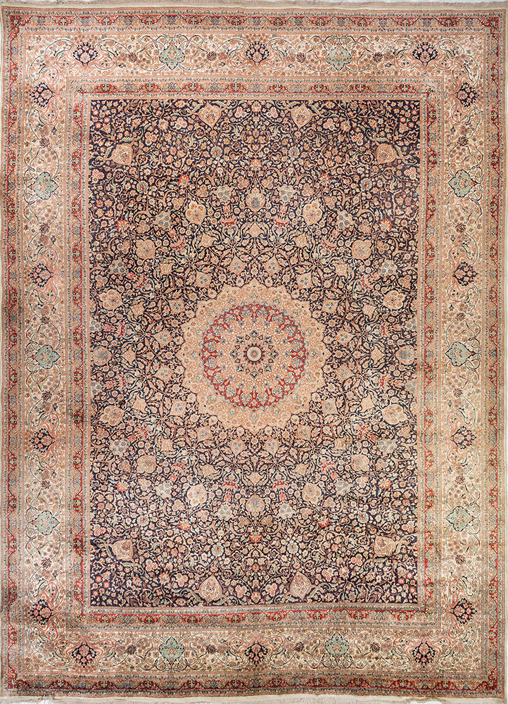 gulmarg pink and purple silk hand knotted Rug - HeadShot gulmarg pink and purple silk hand knotted Rug - HeadShot