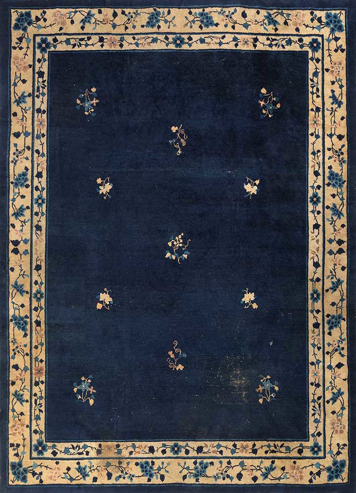 pechino blue wool hand knotted Rug - HeadShot pechino blue wool hand knotted Rug - HeadShot