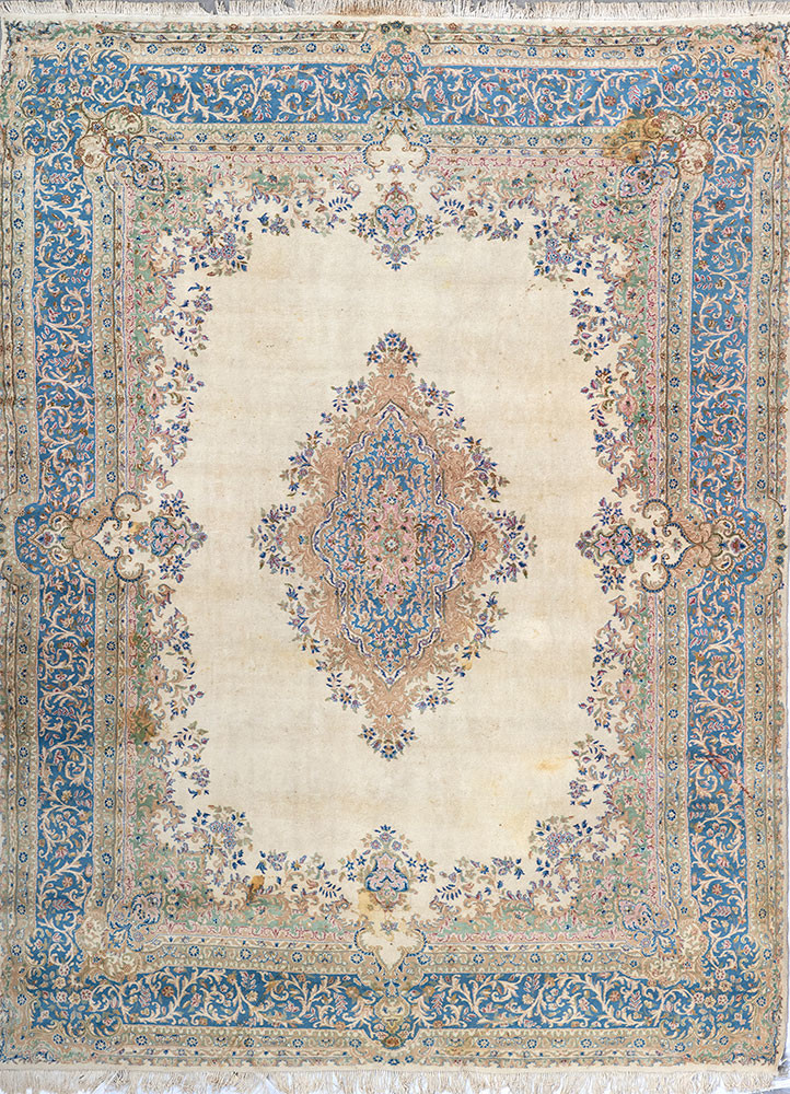 aalam blue wool hand knotted Rug - HeadShot aalam blue wool hand knotted Rug - HeadShot
