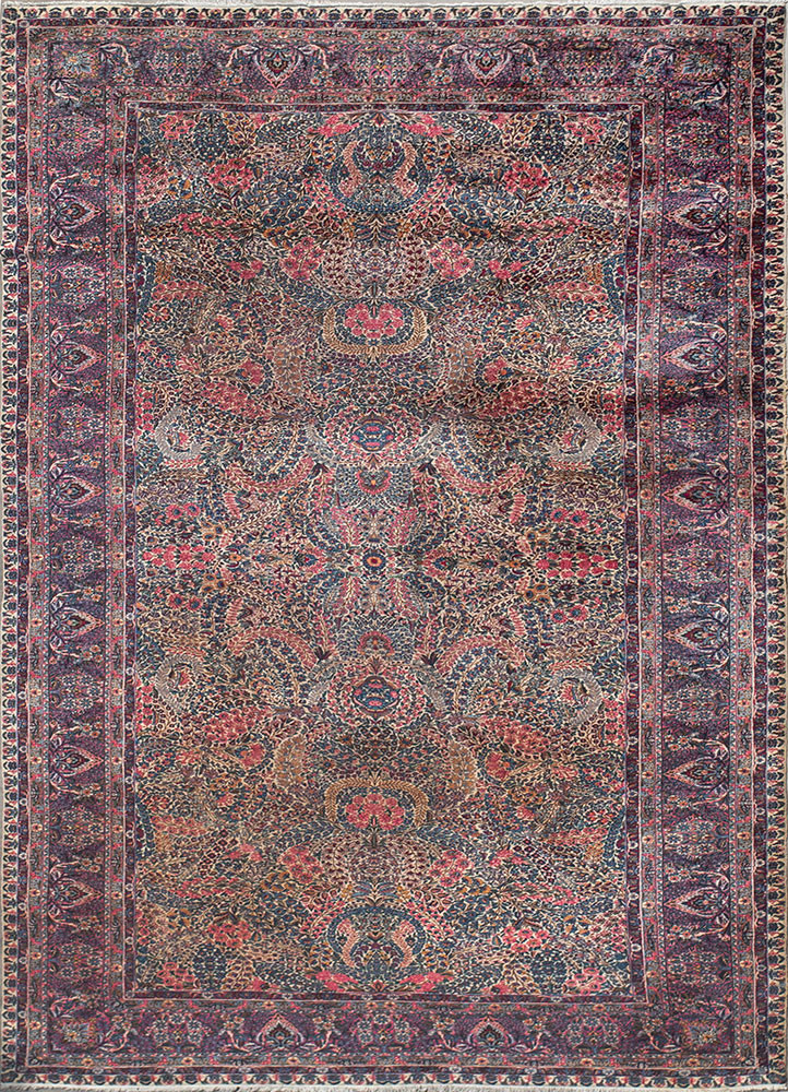 aalam blue wool hand knotted Rug - HeadShot aalam blue wool hand knotted Rug - HeadShot