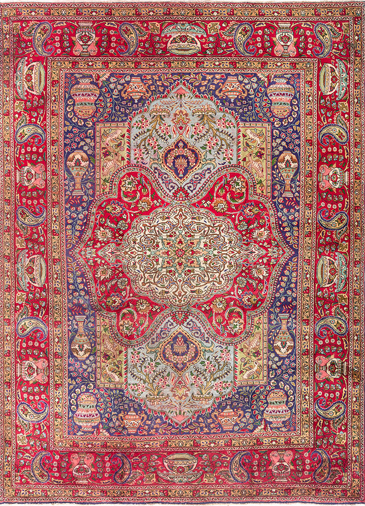 aalam red and orange wool hand knotted Rug - HeadShot aalam red and orange wool hand knotted Rug - HeadShot