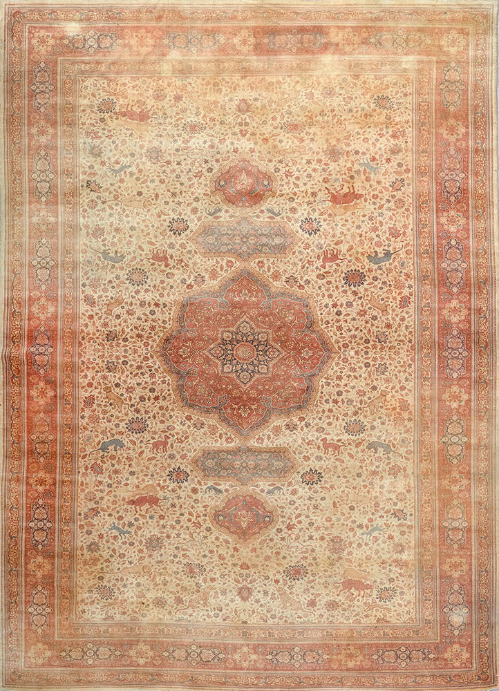 aalam gold wool hand knotted Rug - HeadShot