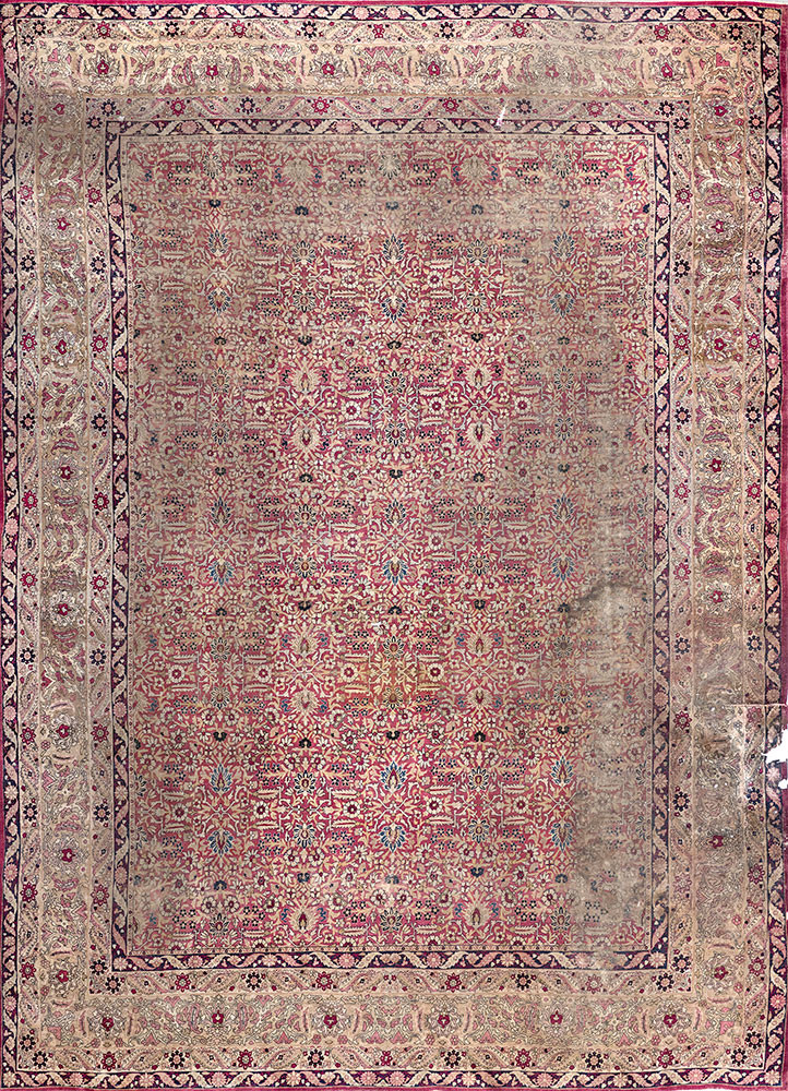 aalam pink and purple wool hand knotted Rug - HeadShot aalam pink and purple wool hand knotted Rug - HeadShot