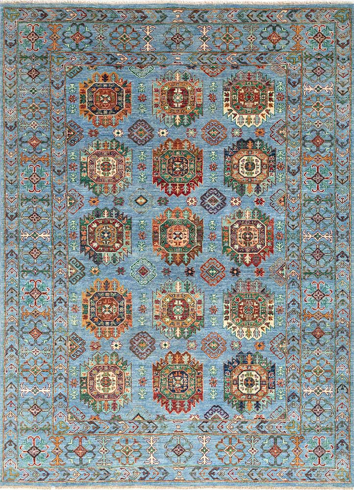 Aalam Blue Hand Knotted Wool RugsPae5542Jaipur Rugs