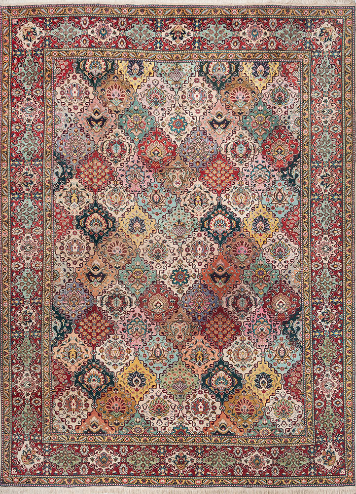 aalam red and orange wool hand knotted Rug - HeadShot aalam red and orange wool hand knotted Rug - HeadShot