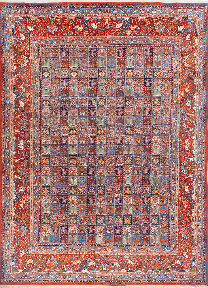 aalam red and orange wool hand knotted Rug - HeadShot aalam red and orange wool hand knotted Rug - HeadShot