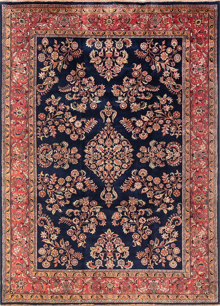 aalam blue wool hand knotted Rug - HeadShot aalam blue wool hand knotted Rug - HeadShot