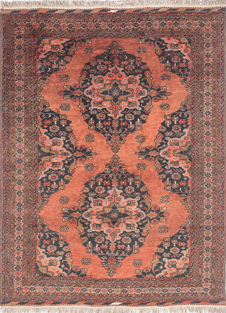 aalam red and orange wool hand knotted Rug - HeadShot aalam red and orange wool hand knotted Rug - HeadShot