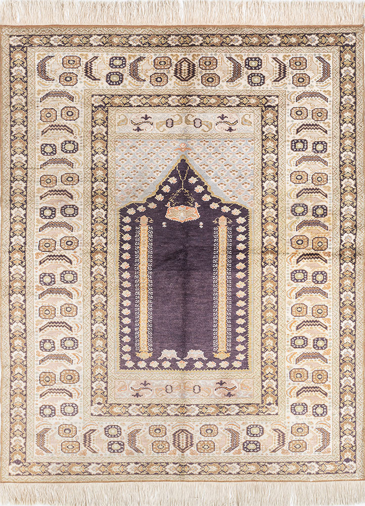 gulmarg pink and purple silk hand knotted Rug - HeadShot gulmarg pink and purple silk hand knotted Rug - HeadShot