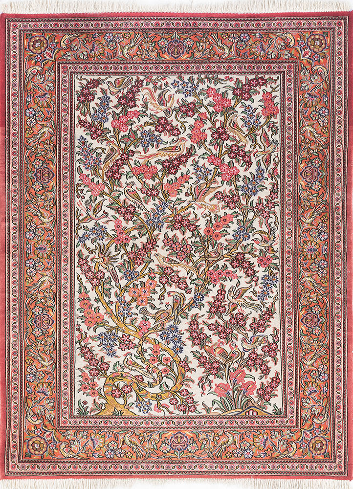 aalam pink and purple wool hand knotted Rug - HeadShot aalam pink and purple wool hand knotted Rug - HeadShot