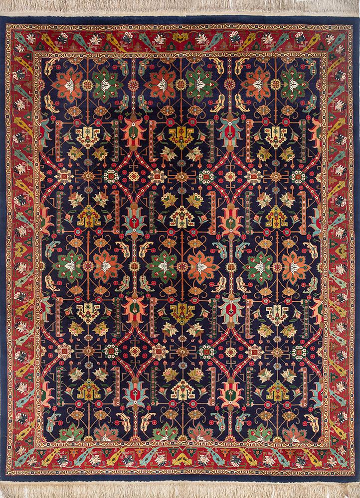 aalam blue wool hand knotted Rug - HeadShot aalam blue wool hand knotted Rug - HeadShot