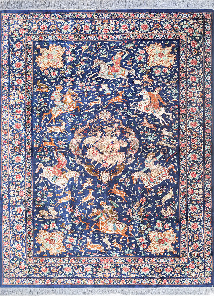 gulmarg blue silk hand knotted Rug - HeadShot gulmarg blue silk hand knotted Rug - HeadShot