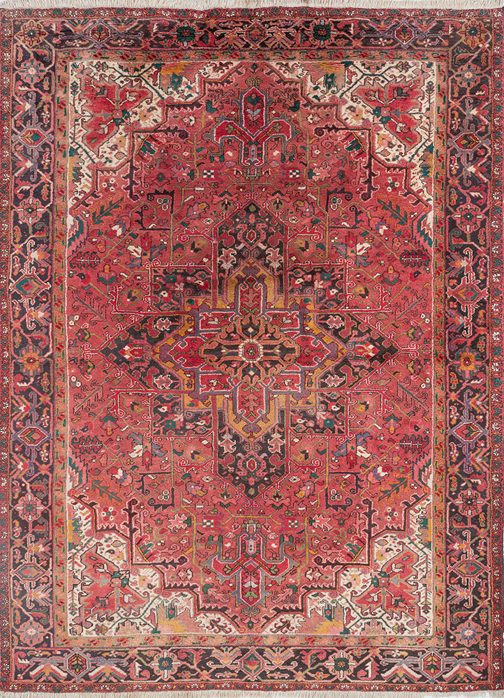 aalam pink and purple wool hand knotted Rug - HeadShot aalam pink and purple wool hand knotted Rug - HeadShot