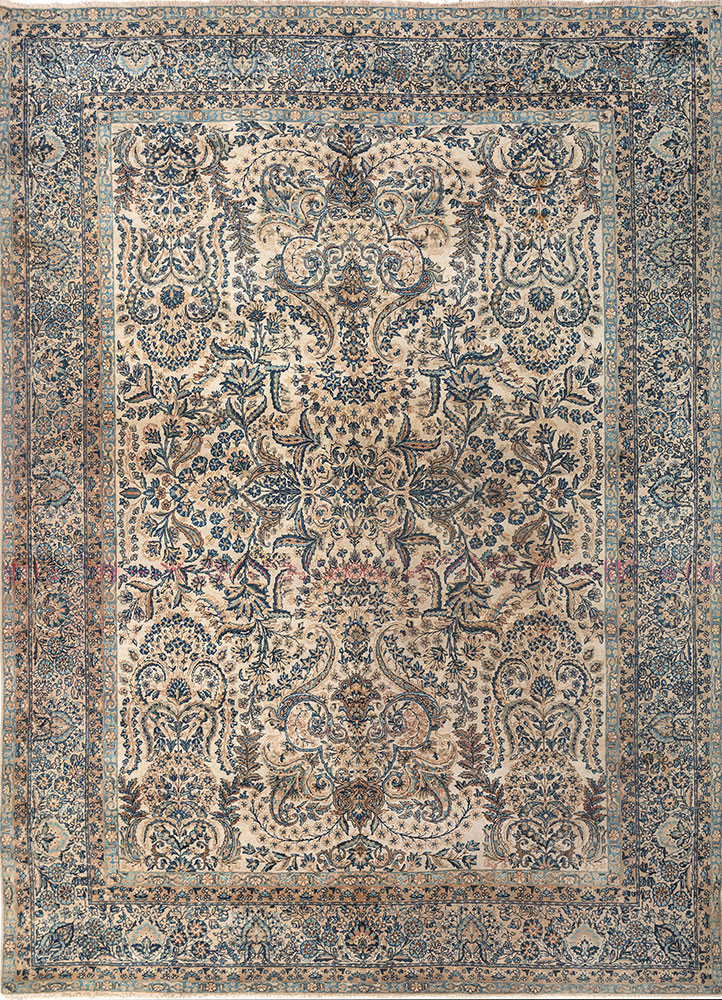 aalam blue wool hand knotted Rug - HeadShot aalam blue wool hand knotted Rug - HeadShot