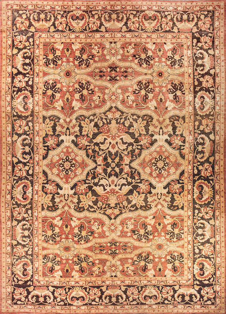 aalam red and orange wool hand knotted Rug - HeadShot aalam red and orange wool hand knotted Rug - HeadShot