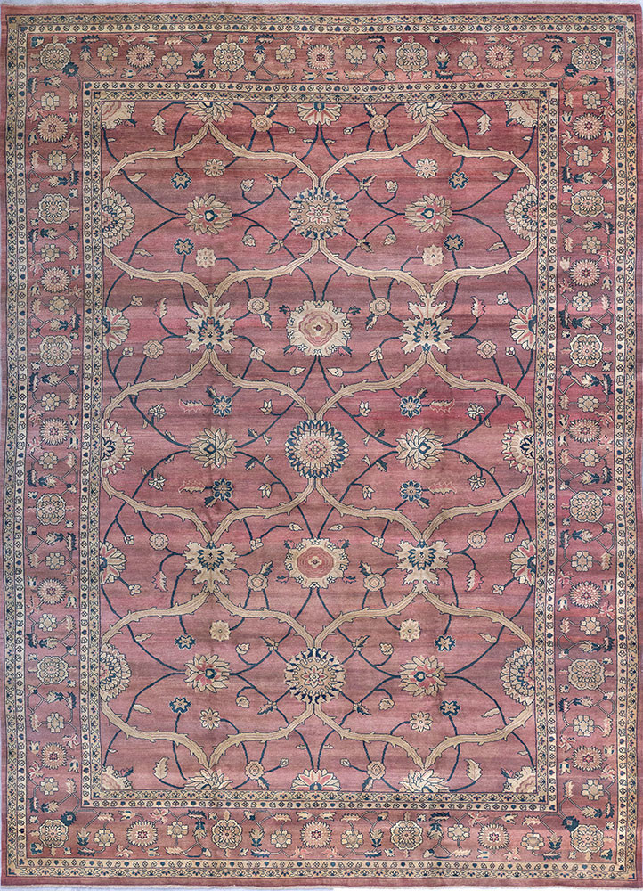 aalam red and orange wool hand knotted Rug - HeadShot aalam red and orange wool hand knotted Rug - HeadShot