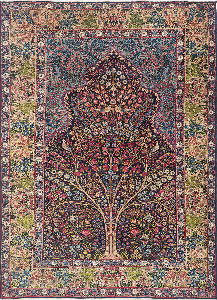 aalam blue wool hand knotted Rug - HeadShot aalam blue wool hand knotted Rug - HeadShot