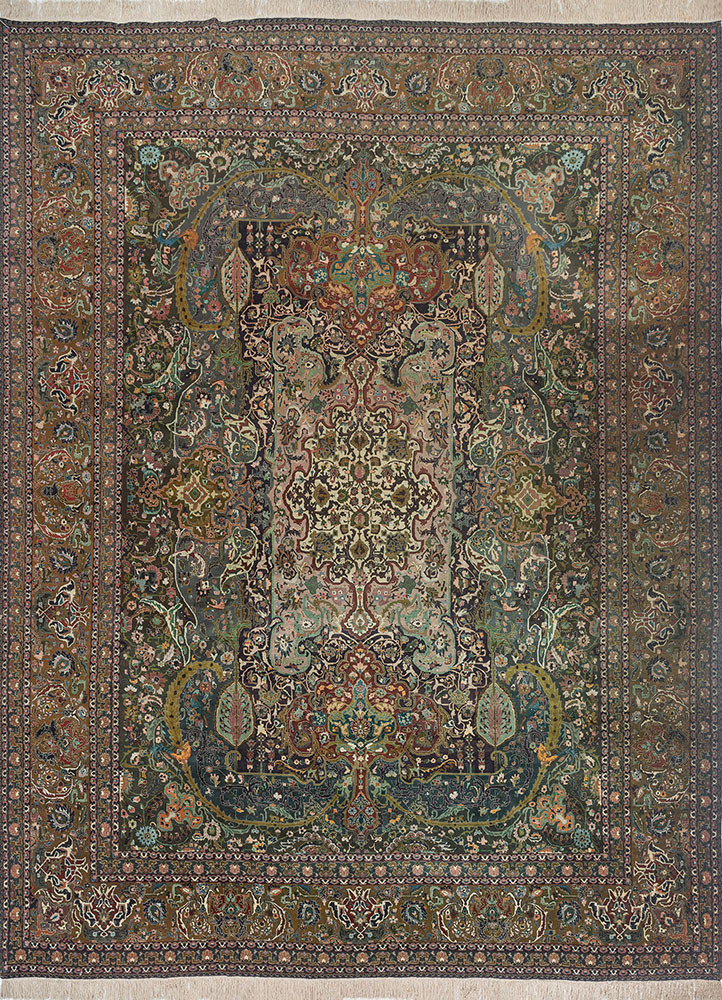aalam green wool hand knotted Rug - HeadShot aalam green wool hand knotted Rug - HeadShot