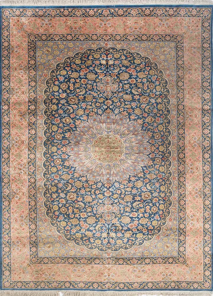 gulmarg blue silk hand knotted Rug - HeadShot gulmarg blue silk hand knotted Rug - HeadShot