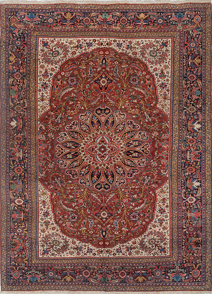 aalam red and orange wool hand knotted Rug - HeadShot aalam red and orange wool hand knotted Rug - HeadShot