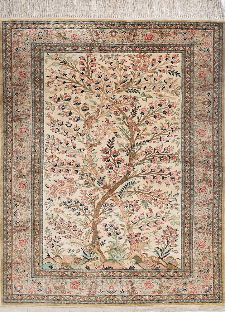 gulmarg green silk hand knotted Rug - HeadShot gulmarg green silk hand knotted Rug - HeadShot