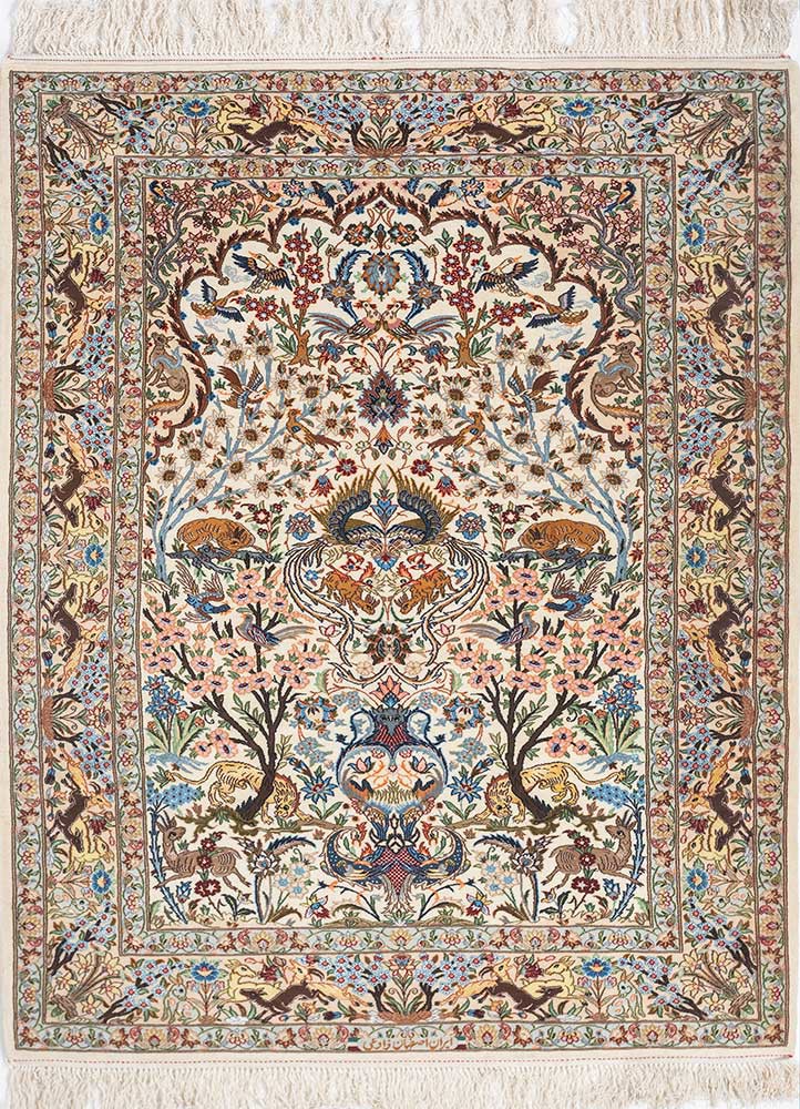 aalam blue wool and silk hand knotted Rug - HeadShot aalam blue wool and silk hand knotted Rug - HeadShot