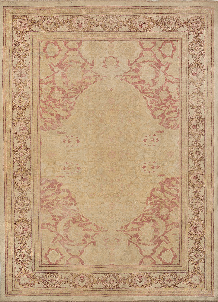 aalam gold wool hand knotted Rug - HeadShot