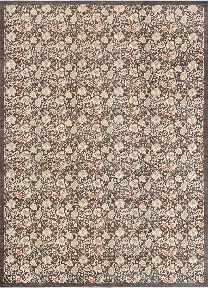 aalam beige and brown wool hand knotted Rug - HeadShot aalam beige and brown wool hand knotted Rug - HeadShot
