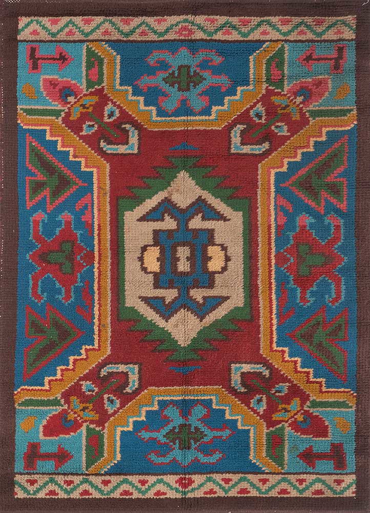 kiaan red and orange wool  Rug - HeadShot