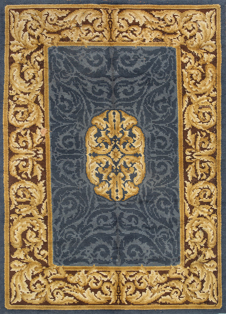 aalam blue wool hand knotted Rug - HeadShot aalam blue wool hand knotted Rug - HeadShot