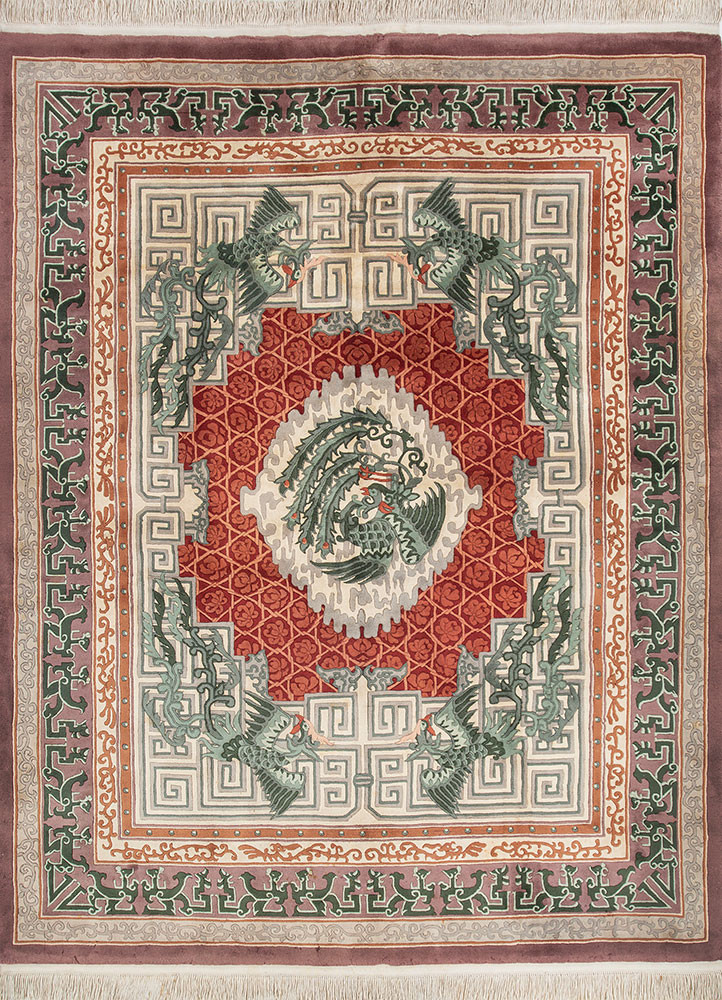 pechino ivory wool hand knotted Rug - HeadShot