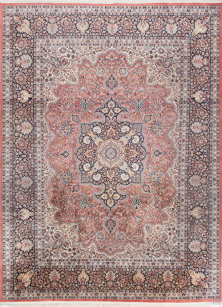 gulmarg red and orange silk hand knotted Rug - HeadShot gulmarg red and orange silk hand knotted Rug - HeadShot