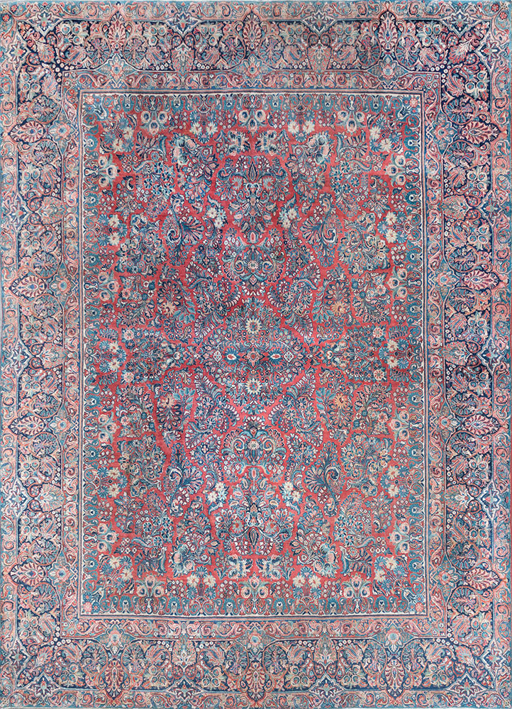 aalam blue wool hand knotted Rug - HeadShot aalam blue wool hand knotted Rug - HeadShot